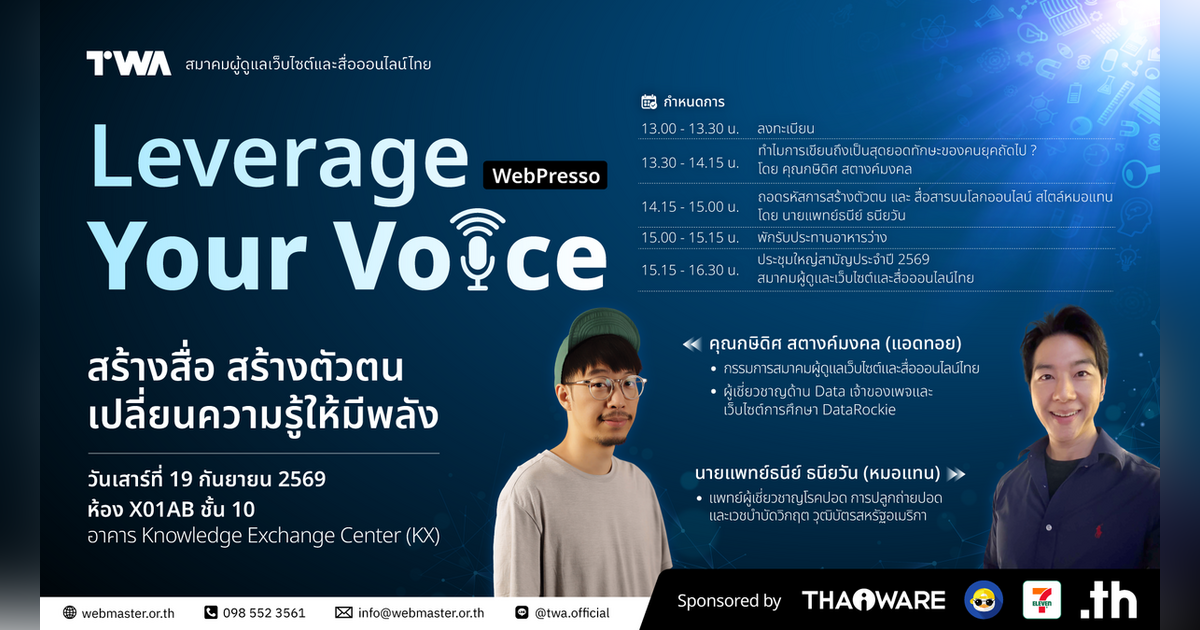 WebPresso : Leverage Your Voice : สร้างสื่อ สร้างตัวตน เปลี่ยนความรู้ให้มีพลัง